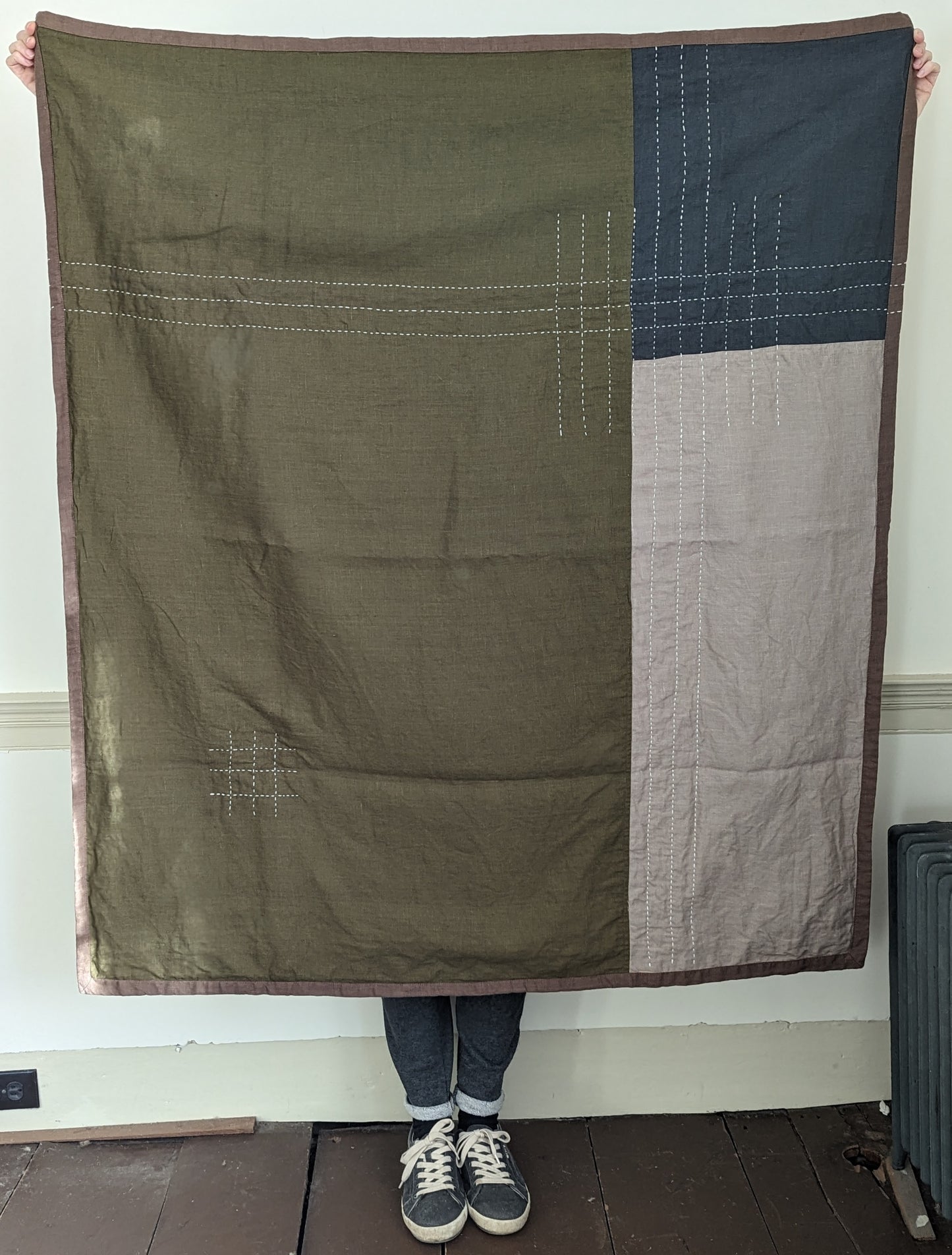 Linen Color Block Throws